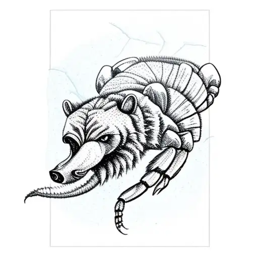 A Scorpion With The Head Of A Grizzly Bear