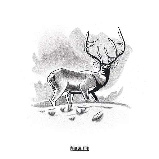 Vine With Deer And A Motorcycle