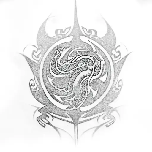 Polynesian Tattoo That Has Dragon With The Tree Of Life British Roadmen