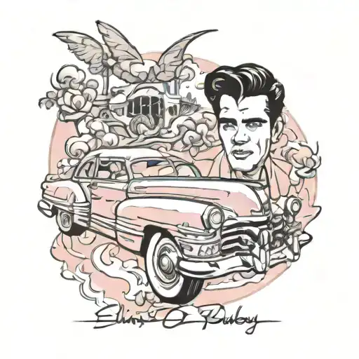 Elvis Presley'a Pink Cadillac With The Ridding Underneath Mom 1941-2024