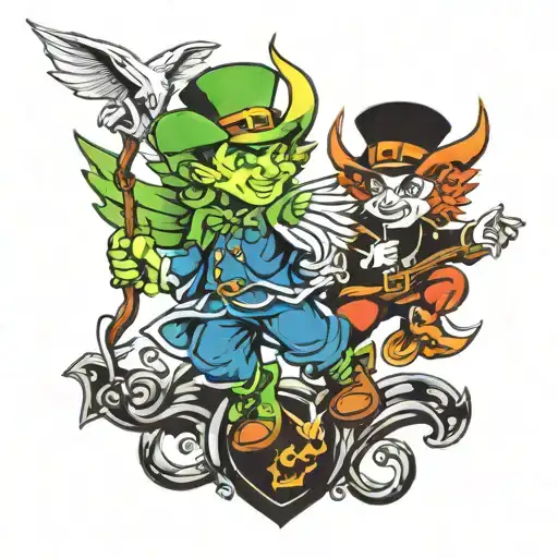 Leprechaun Angel And Devil