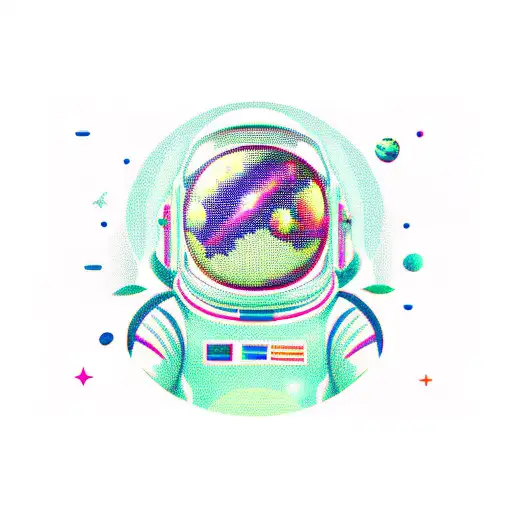 Spaceman With Geometric Background
