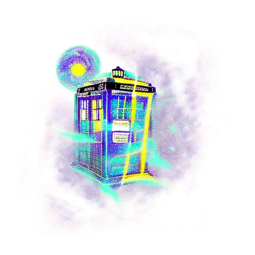 Tardis In Space Stardust Trailing Behind It