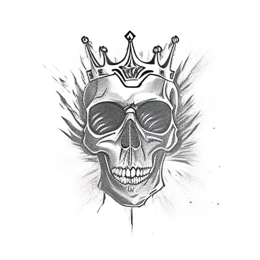 A Burning Skull With A Crown