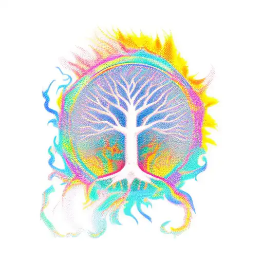 Phoenix With A Tree Of Life All In Color