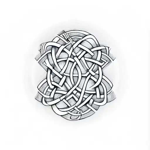 A New-school Illustration Of A Celtic Knot Intertwined With Musical Symbols