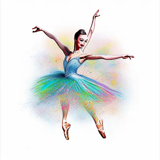 An Elegant Ballerina Gracefully Leaping To The Rhythm Of A Vibrant Music Note