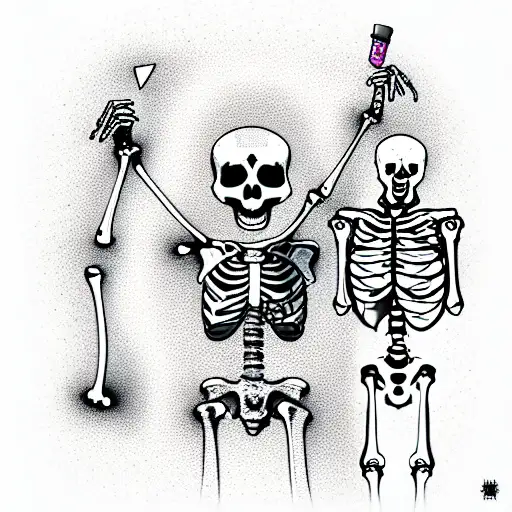 A Skeleton That Smokes A Joint