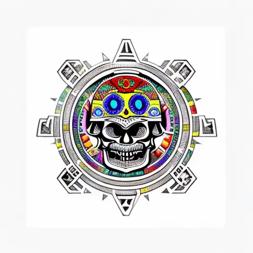 Aztec Calendar Skull Master Of Death