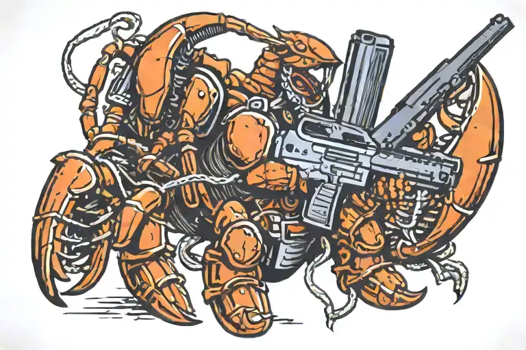 Armed Lobster With Pistol Holster