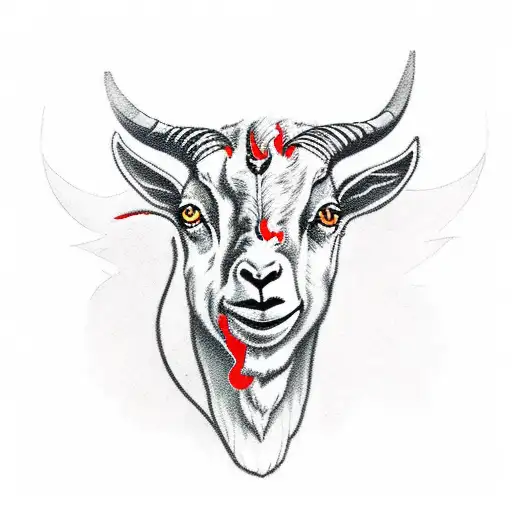 Goat Head Satan Red Black Color