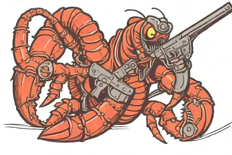 Armed Lobster With Pistol Holster