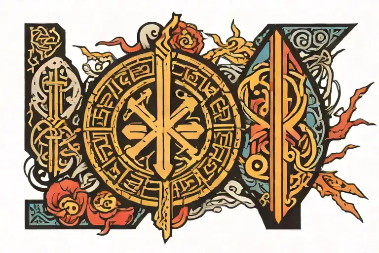 Nordic Runes And Japaness Spencile Style