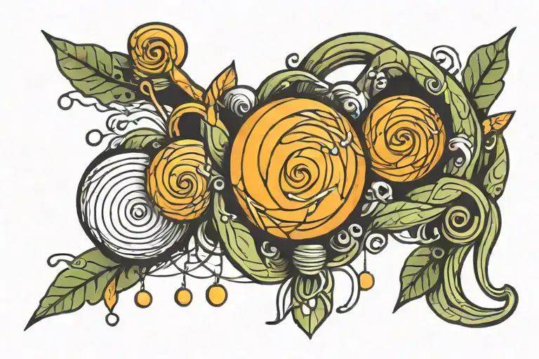 Generate Me A Tattoo With 3 Balls Of Thread Personifying Kindness Love Courage Connecting One Person