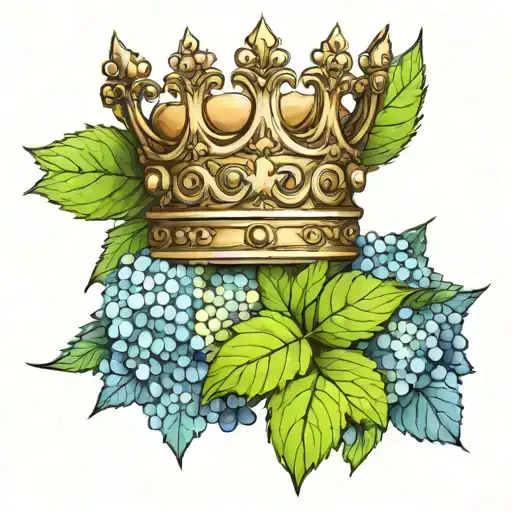 Crown And Hydrangea Flowers