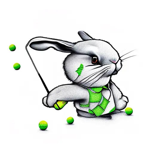 Bunny Playing Golf