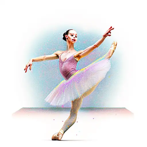 A Graceful Ballerina Performing A Pirouette With A Dog Balancing On Her Hand