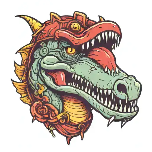 Cute Dinosaur Wearing Lipstick