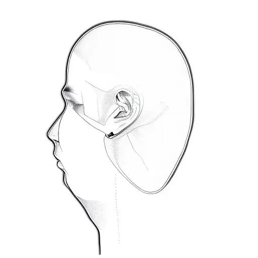 A Human Head On A Black Background