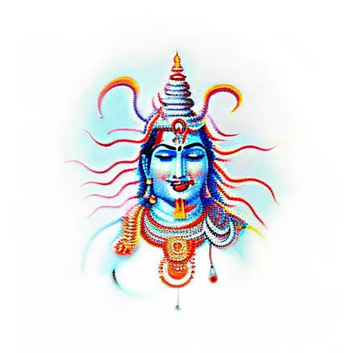 Shiva Wearing Coorg Dress Standing With A Gun In One Hand And His Trishul In The Other Hand