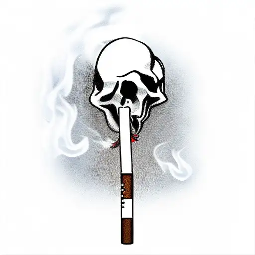 Ghost With Gun Smoking Cigarettes