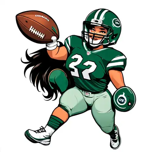 Tough Chick In Jets Football Uniform