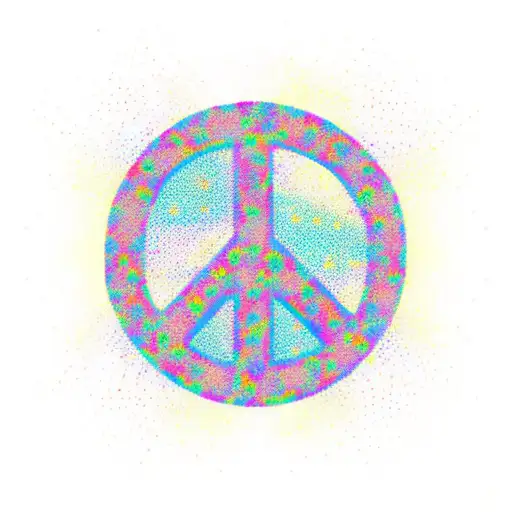 Design Of A Peace Sign With Word Art That Spells Out 'Just Let The Lovin' Take Ahold'