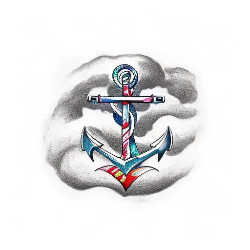 A Simple Tattoo Of An Anchor And A Heart And A Band Around It That Says Valmir