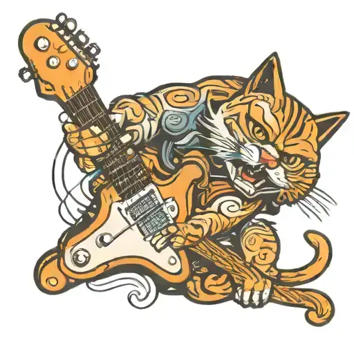 Cat Playing Electric Guitar