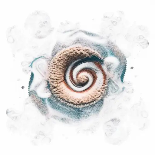 A Coffee Bean Surrounded By Swirling Patterns Of Steam And Bubbles