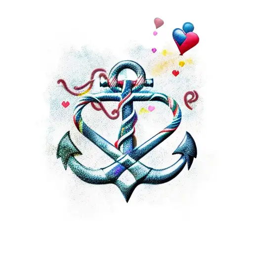 Anchor With A Heart And The Letter P
