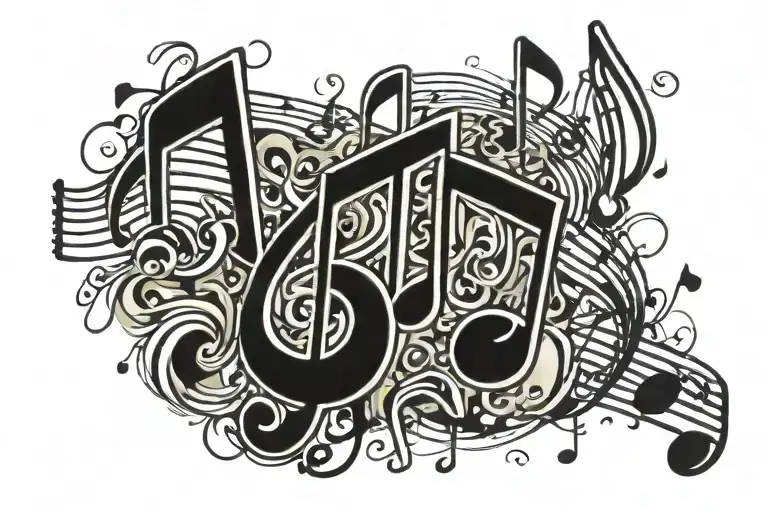 Music Notes Graffiti Inspired Design