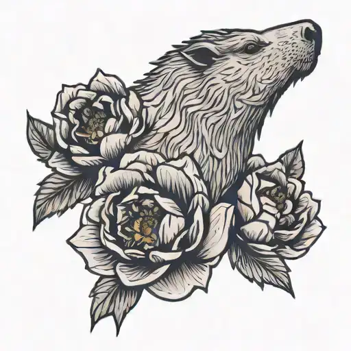 Capybara Gun Peony Flower