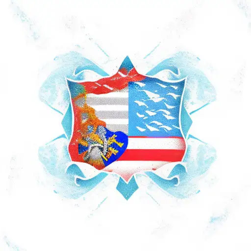 Puerto Rican Flag Ocean Waves