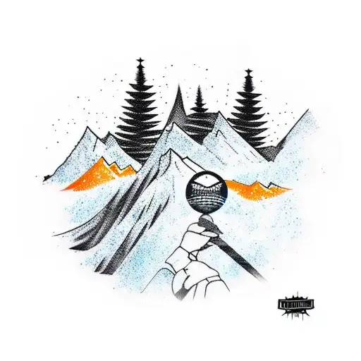 Combine Your Love For Hockey And Mountains Into A Unique Tattoo Design