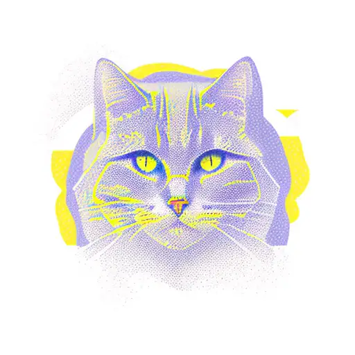 A Majestic Mountain Range With A Silhouette Of A Cat Perched On Top