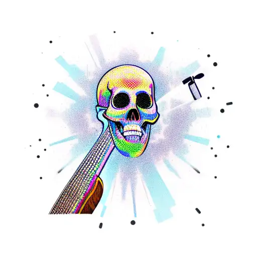 Skull With An Electric Guitar