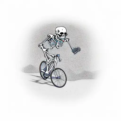 Skeleton On A Gravel Bike