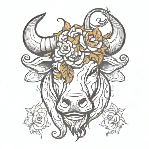 Taurus Bull Face Flower