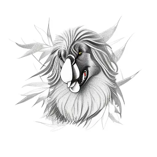 A Leonberg With Bird Of Paradise Flowers Next To Him