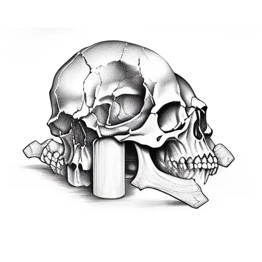 Skull Doing Squat With Bar Nell