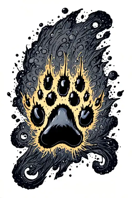 Dog Paw Print Surrounded By Dark Matter