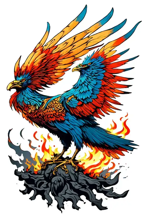 Steampunk Phoenix Rising From Ashes