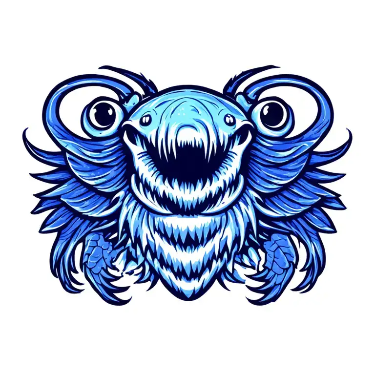 Navy Blue Gills Under Chest