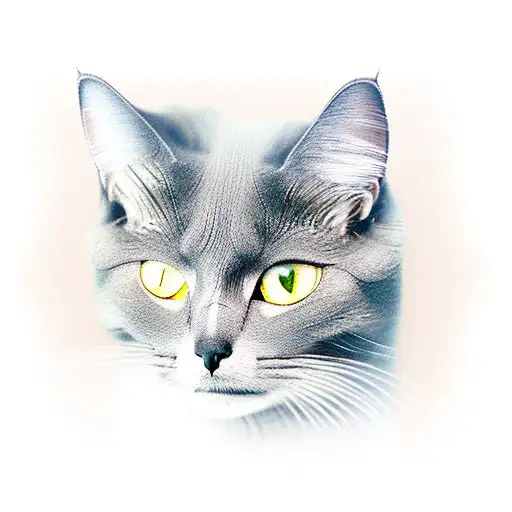 Grey Cat In The Open Space