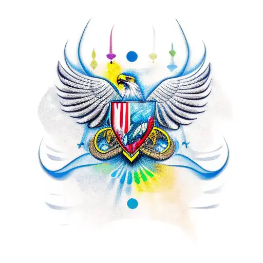 Old School Colored Eagle