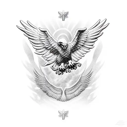 Eagle Wings With Christian Cross