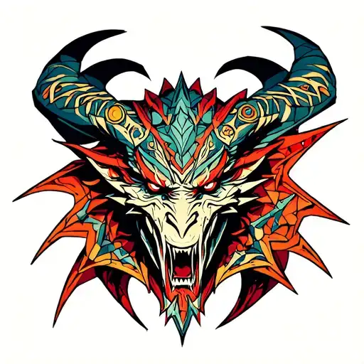 A Demon With Intricate Geometric Patterns Inspired By Development Engineering