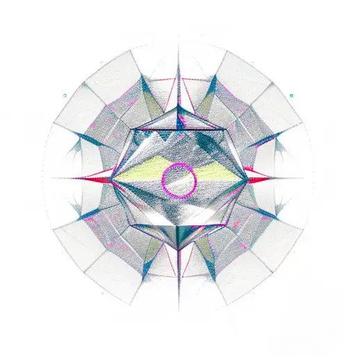 Diamond-shaped Mountain And Full Moon Reflected In Water Compass Red-highlights