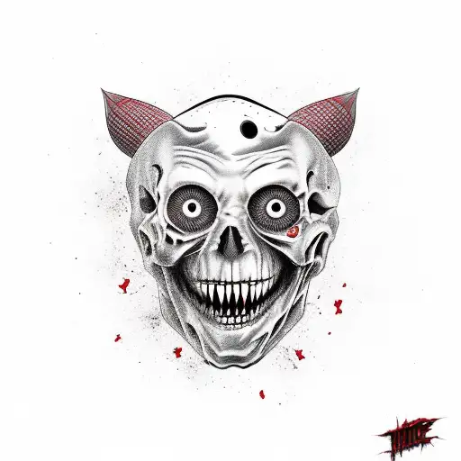 Horror Movie Characters In Red And Black Ink